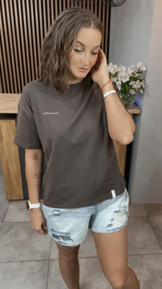 T-shirt Klasyczny Basic Lenoshka Czekolada