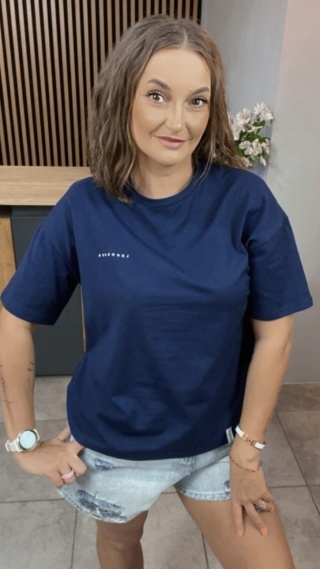 T-shirt Klasyczny Basic Lenoshka Granat