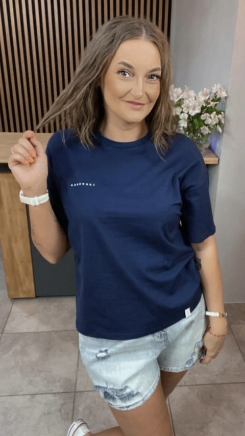 T-shirt Klasyczny Basic Lenoshka Granat T-shirt Klasyczny Basic Lenoshka Granat