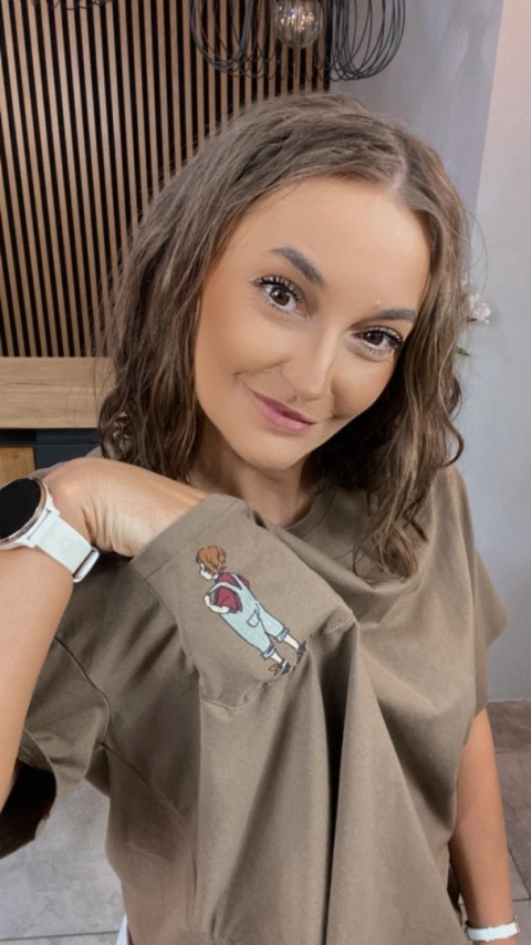 T-shirt bawełniany Feiwemokai Cappuccino