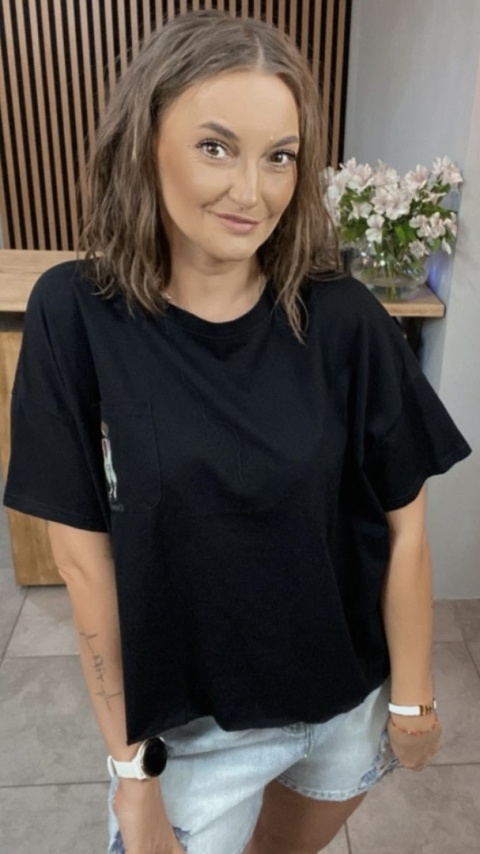 T-shirt bawełniany Feiwemokai Czarny T-shirt bawełniany Feiwemokai Czarny