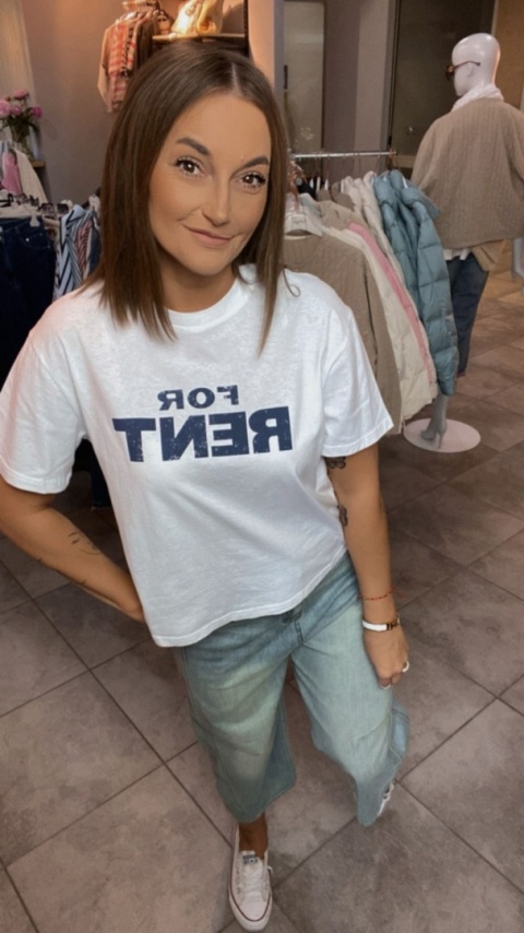 T-shirt damski “FOR RENT” –Biały T-shirt damski “FOR RENT” –Biały