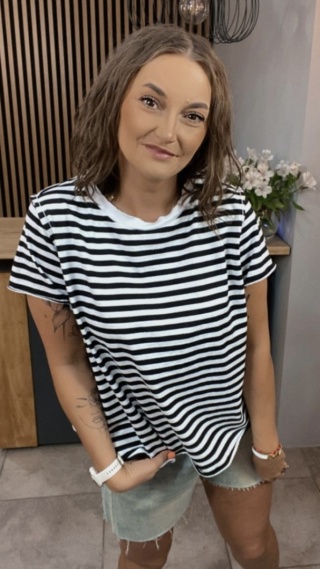T-shirt w paski Wendykei – czarno-białe paski