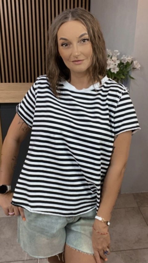 T-shirt w paski Wendykei – czarno-białe paski T-shirt w paski Wendykei – czarno-białe paski