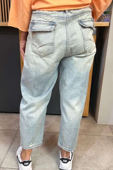 Jeansy damskie Zz Jeans z przetarciami - jasny denim