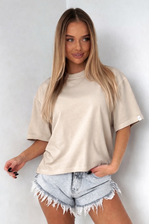 T-shirt Basic Lenoshka Brooklyn / pudełkowy - Beżowy