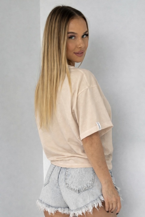 T-shirt Basic Lenoshka Brooklyn / pudełkowy - Beżowy