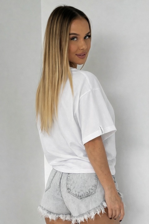 T-shirt Basic Lenoshka Brooklyn / pudełkowy - Biały