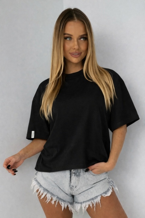 T-shirt Basic Lenoshka Brooklyn / pudełkowy - Czarny