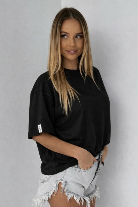 T-shirt Basic Lenoshka Brooklyn / pudełkowy - Czarny