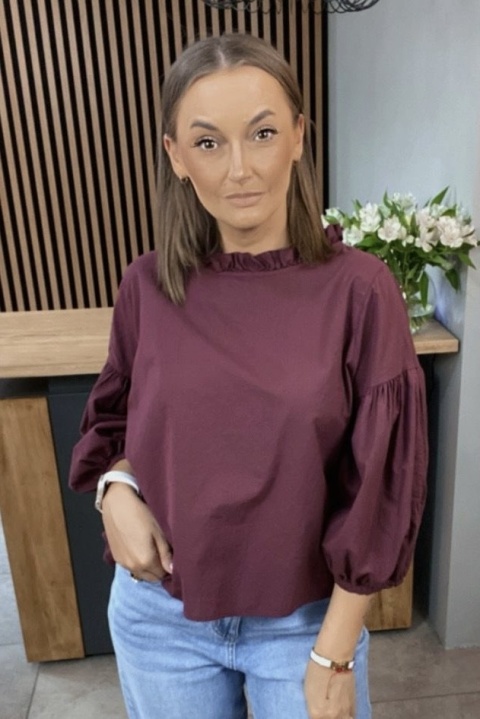 Bluzka bufka Wendykei - Bordowa