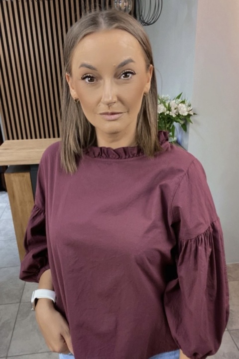 Bluzka bufka Wendykei - Bordowa