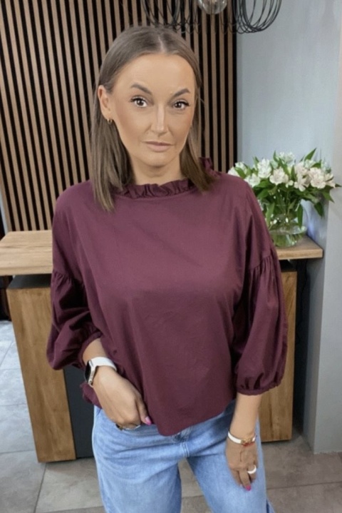 Bluzka bufka Wendykei - Bordowa