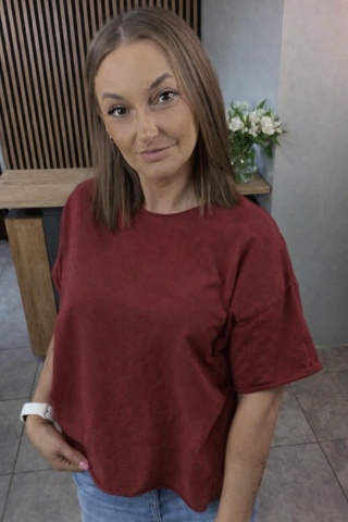 Bluzka surowa Wendy Trendy - Burgundowa