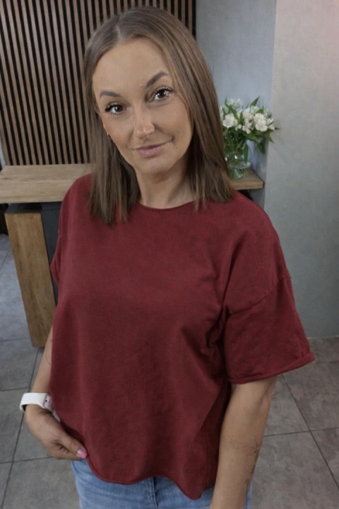 Bluzka surowa Wendy Trendy - Burgundowa