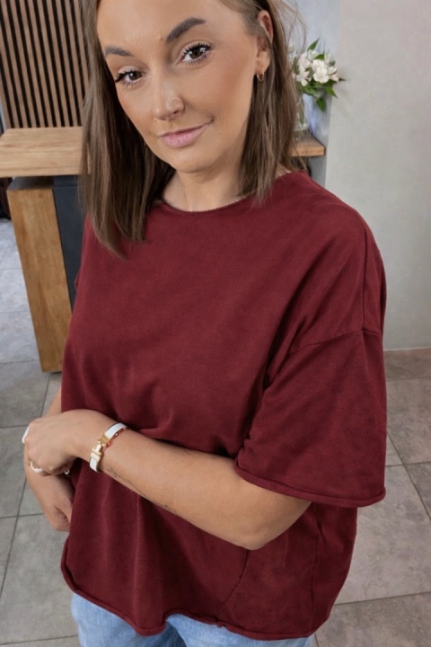 Bluzka surowa Wendy Trendy - Burgundowa
