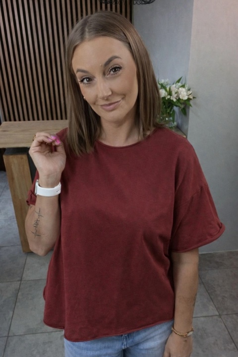 Bluzka surowa Wendy Trendy - Burgundowa