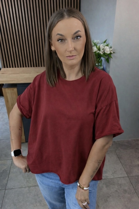 Bluzka surowa Wendy Trendy - Burgundowa