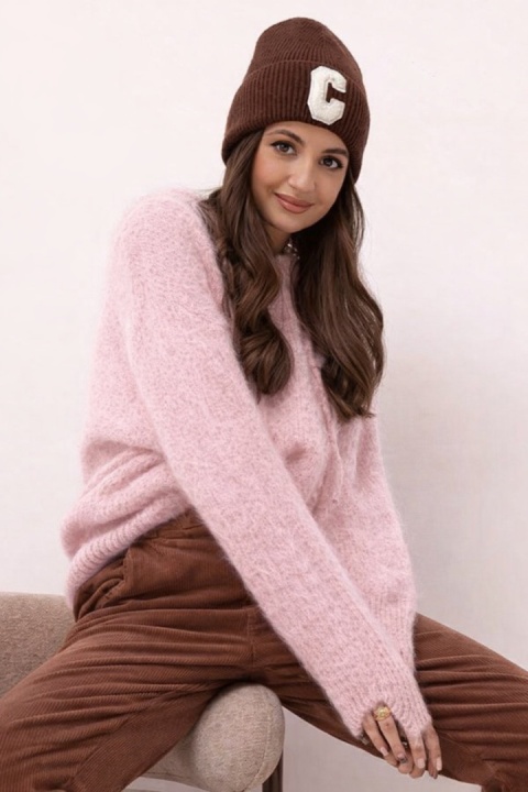 Sweter z kapturem CXL Collection - Pudrowy Róż