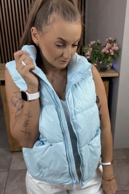 Kamizelka damska z naturalnym puchem – Baby Blue