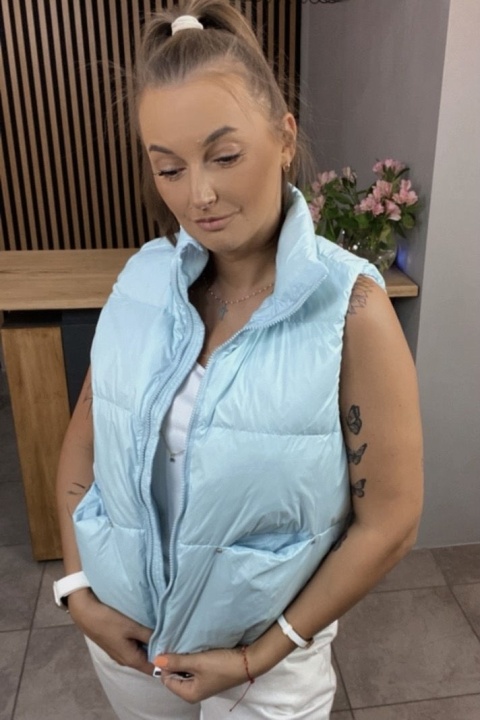 Kamizelka damska z naturalnym puchem – Baby Blue
