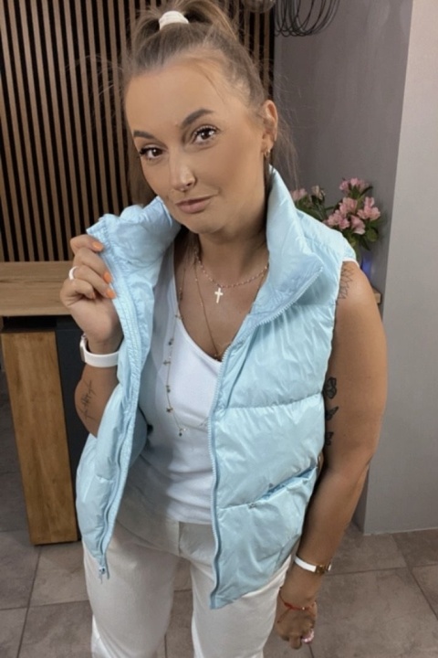 Kamizelka damska z naturalnym puchem – Baby Blue