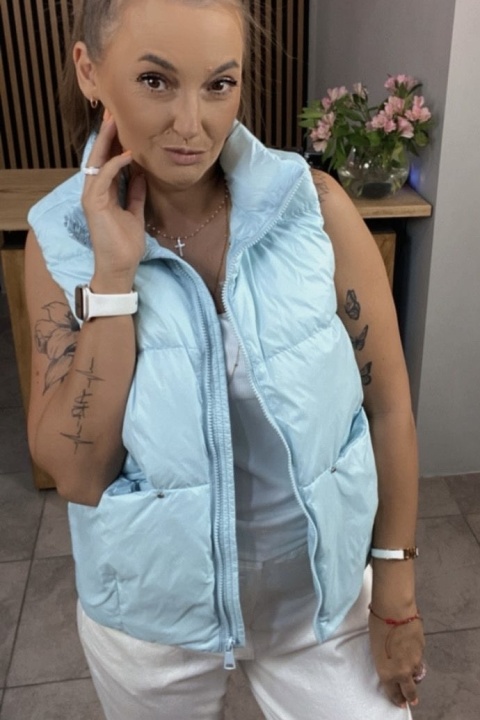 Kamizelka damska z naturalnym puchem – Baby Blue