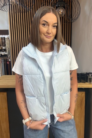 Kamizelka damska z naturalnym puchem – Soft Baby Blue