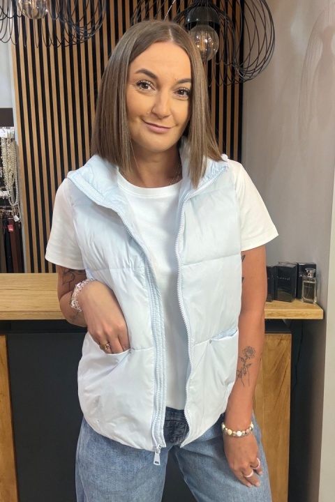 Kamizelka damska z naturalnym puchem – Soft Baby Blue