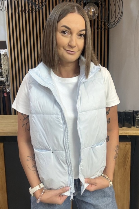 Kamizelka damska z naturalnym puchem – Soft Baby Blue