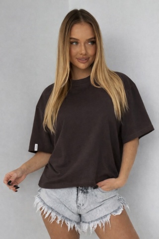 T-shirt Basic Lenoshka Brooklyn / pudełkowy - Gorzka Czekolada