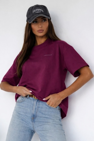 T-shirt Klasyczny Basic Lenoshka Bordowy