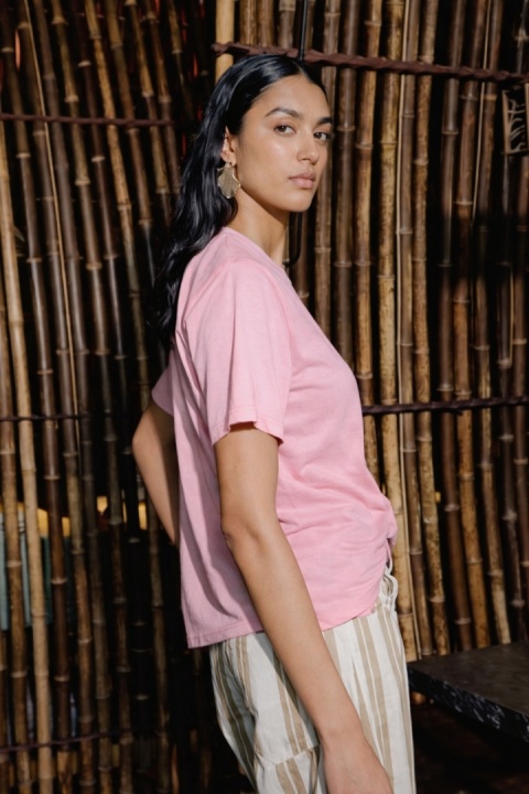 T-shirt dekatyzowany Miho’s - Pudrowy Róż