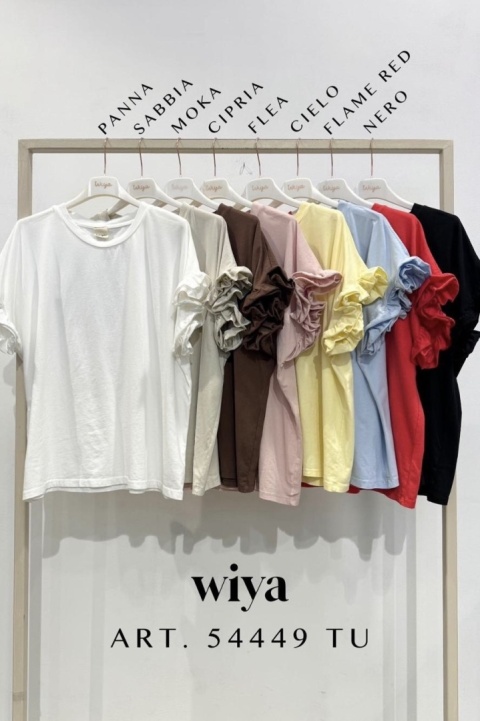 T-shirt z falbankami Volant WIYA - Cielo