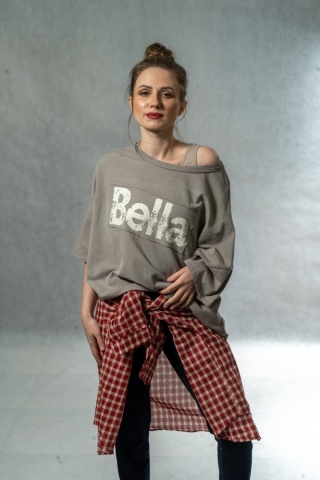 Bluzka oversize Bella - Fango