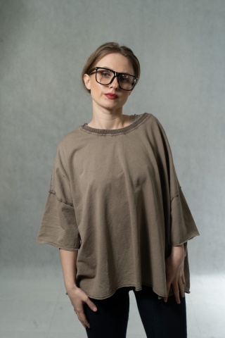 Bluzka oversize MUJEA - Taupe