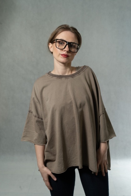 Bluzka oversize MUJEA - Taupe