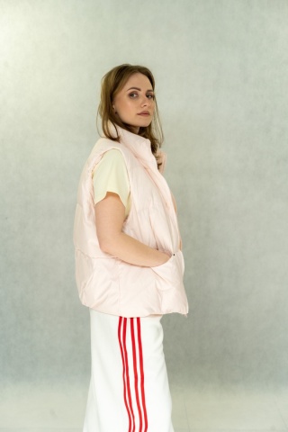 Kamizelka damska z naturalnym puchem – Powder Pink