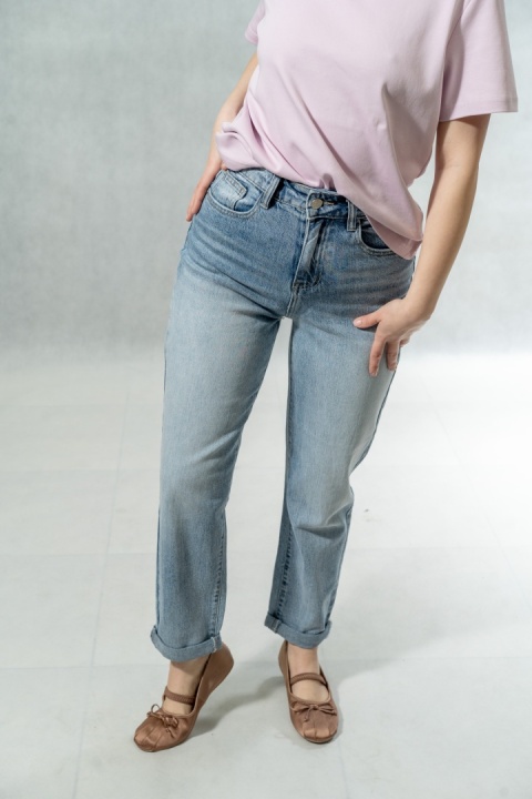 Spodnie damskie Sexy Sense - jeans balloon - jasny denim