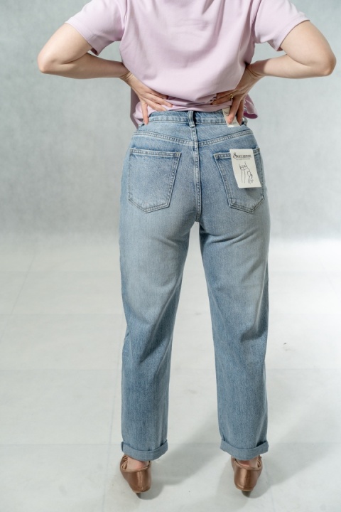 Spodnie damskie Sexy Sense - jeans balloon - jasny denim