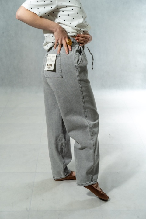 Spodnie damskie Trang Jeans – balloon – szare