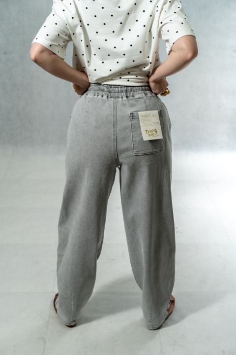 Spodnie damskie Trang Jeans – balloon – szare