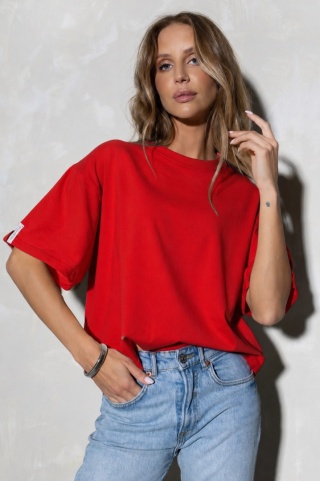 T-shirt Basic Lenoshka Brooklyn / pudełkowy - Czerwony