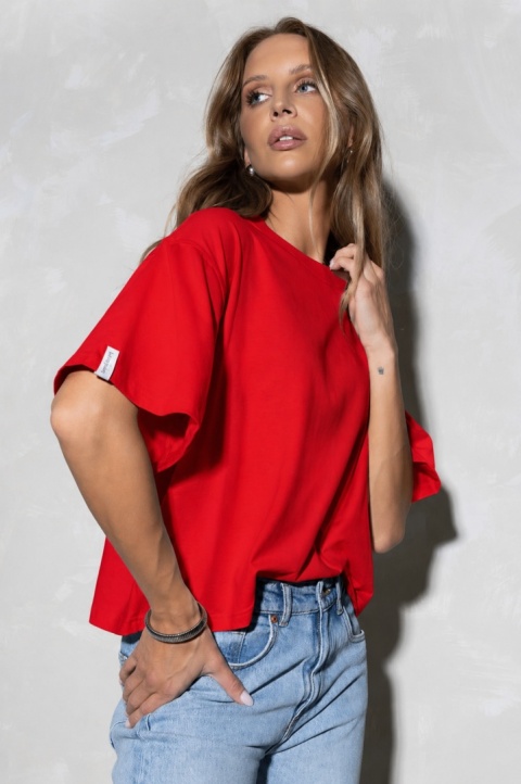 T-shirt Basic Lenoshka Brooklyn / pudełkowy - Czerwony