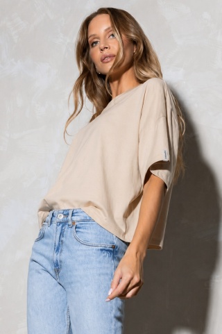 T-shirt Basic Lenoshka Brooklyn / pudełkowy - Beżowy