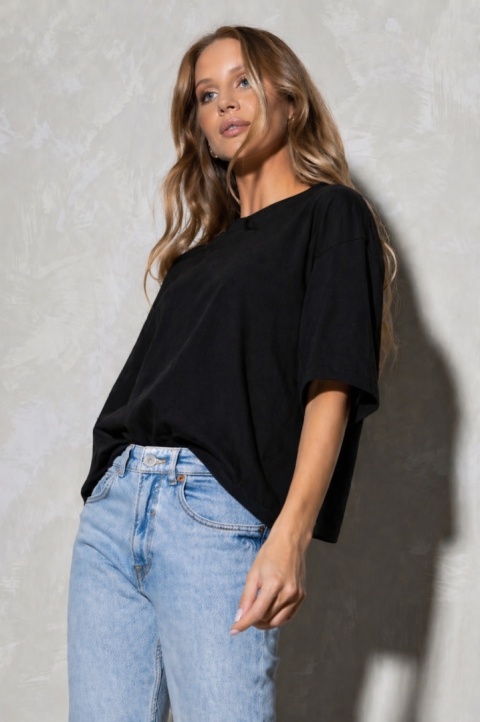 T-shirt Basic Lenoshka Brooklyn / pudełkowy - Czarny