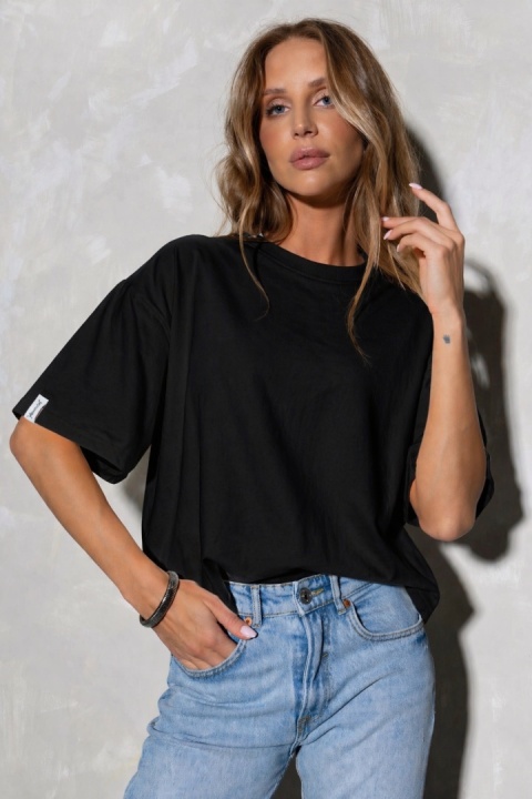 T-shirt Basic Lenoshka Brooklyn / pudełkowy - Czarny