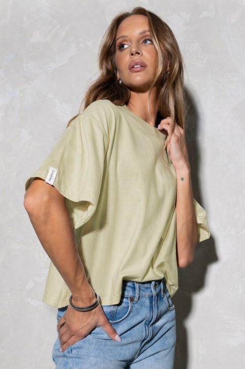 T-shirt Basic Lenoshka Brooklyn / pudełkowy - Oliwkowy