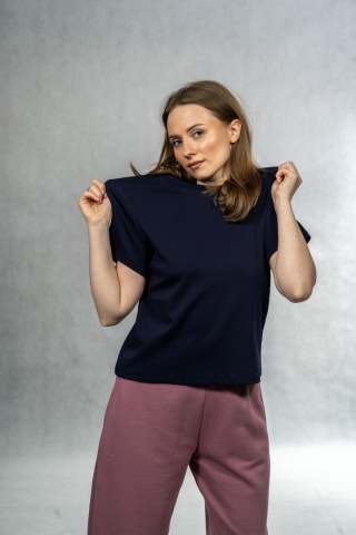 T-shirt basic MyStar - Granatowy