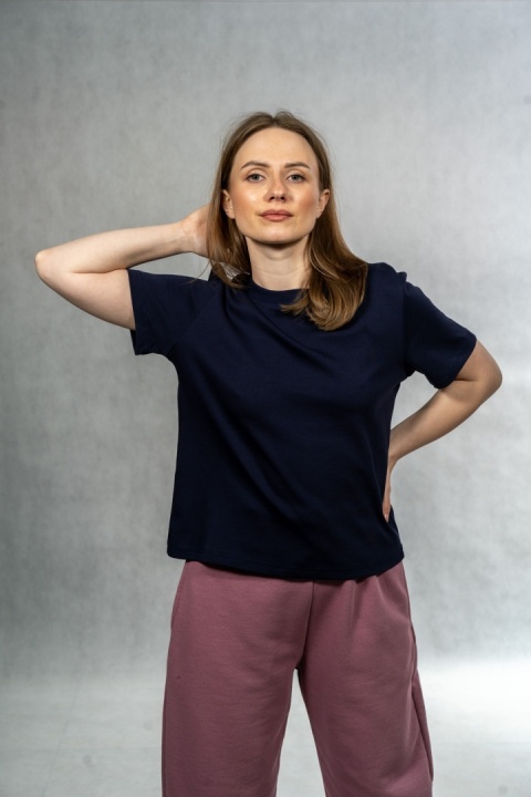 T-shirt basic MyStar - Granatowy